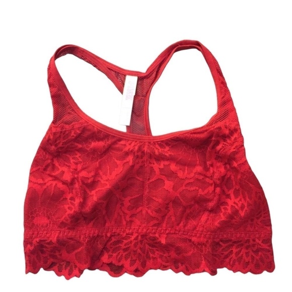 PINK Victoria’s Secret Red lace Floral Bralette Size XS - Picture 7 of 16